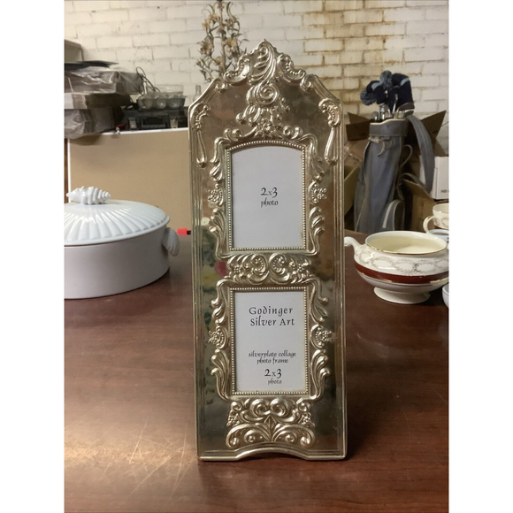Silverplated 2 Photo Elegant Frame By Godinger - Picture 1 of 3